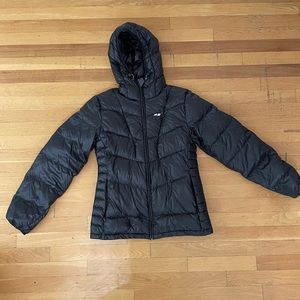 Koppen Women's Hooded Down Filled Black Puffer Jacket